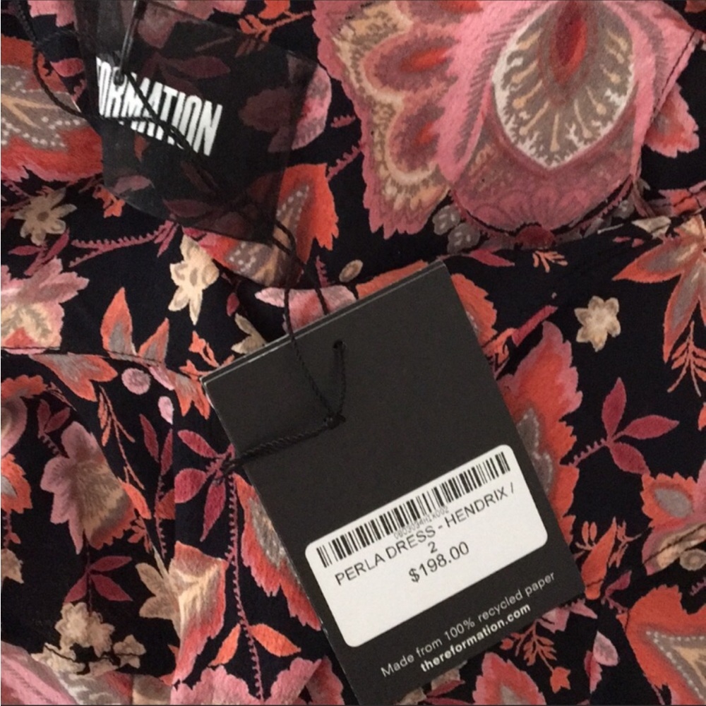 REFORMATION Perla Dress In Hendrix Floral Mini Ruffles - Picture 8 of 8